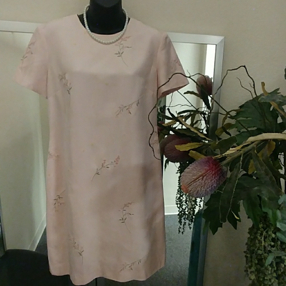 Talbots Petites Silk Embroidered Dress-6P